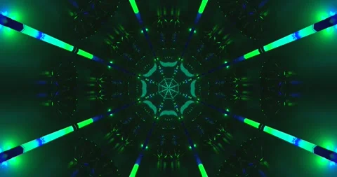Experience a mesmerizing tunnel video vj loop featuring vibrant blue lights.. Stock Footage 318789960