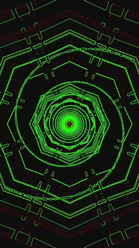 Experience the mesmerizing tunnel video vj loop screensaver with vibrant gr.. Stock Footage 321563460