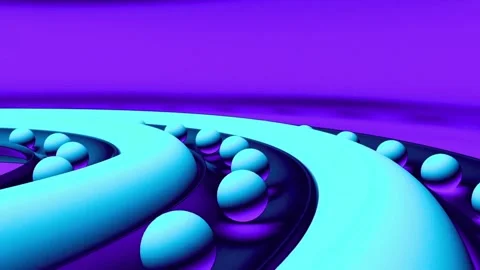 Experience a modern 3D rendering with smooth curves and vibrant neon color, perf Stock Footage 321396142