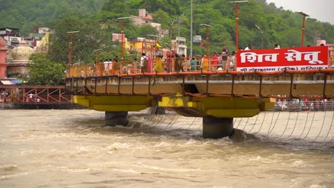 Experience Peace and Devotion at Shiv Setu Bridge, Haridwar Stock Footage 315288910