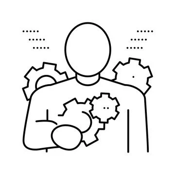 Experience people value line icon vector illustration Illustrazione stock