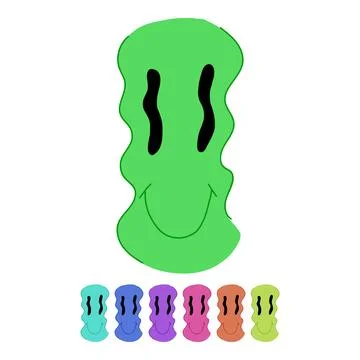 Experience psychedelic smile vector cartoon graphic Stock Illustration