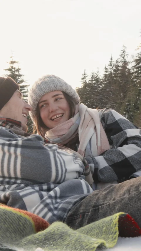 Experience a Romantic Winter Picnic The perfect way to spend a delightful day in Stock Footage 293207913