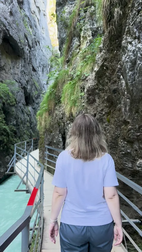 Experience a Serene Walking Journey Through the Beautiful Lush Canyon Landscape Stock Footage 304783803