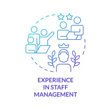 Experience in staff management blue gradient concept icon Illustrazione stock