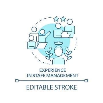 Experience in staff management turquoise concept icon Illustrazione stock
