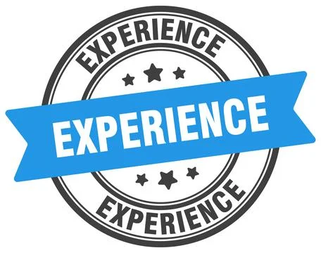 Experience stamp. experience label on transparent background. round sign Illustrazione stock