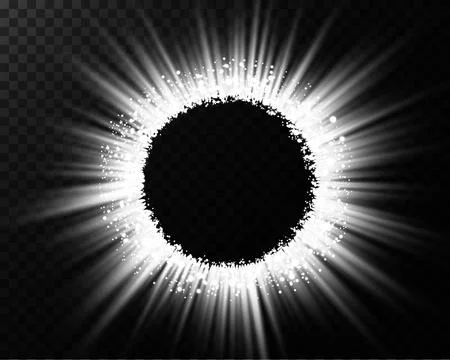 Experience the Stunning Eclipse Effect Featuring Radiant Light Rays Emphasizing Ilustração Stock