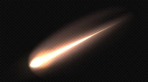 Experience the Stunning Meteor Trail Accompanied by a Glowing Comet Tail in.. Stock Illustration