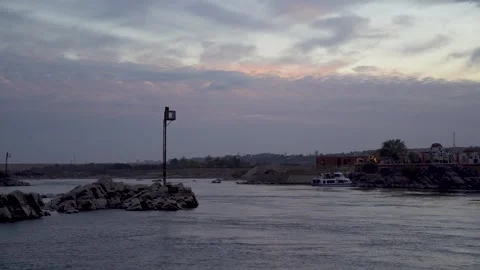 Experience Stunning Views of the Nile River in Aswan Egypts Rich History Stock-Footage 317931606