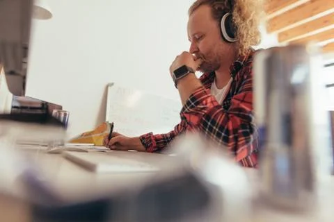 Experience tech professional coding on a notepad Stock Photos