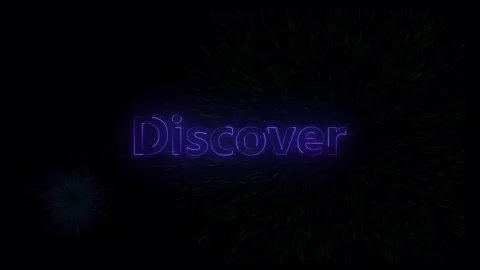 Experience the thrill of discovery with this dynamic neon text animation and exp Stock Footage 318099164