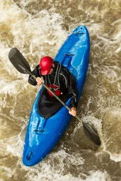 Experience the thrill of level five whitewater kayaking,the ultimate challenge Foto stock