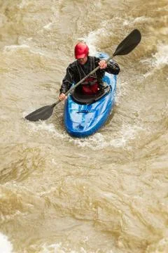 Experience the thrill of level five whitewater kayaking,the ultimate challenge Stock-Fotos