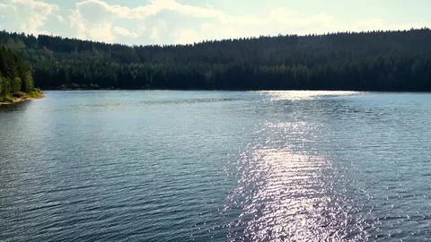 Experience the Tranquil Reflections of a Lake Surrounded by a Beautiful Lus.. Stock Photos