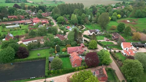 Experience the tranquility of Brinkhill, UK, through cinematic aerial foota.. Stock Footage 242671408