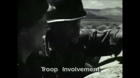 The experience of troops observing nuclear testing is studied by psychiatrists Stock Footage