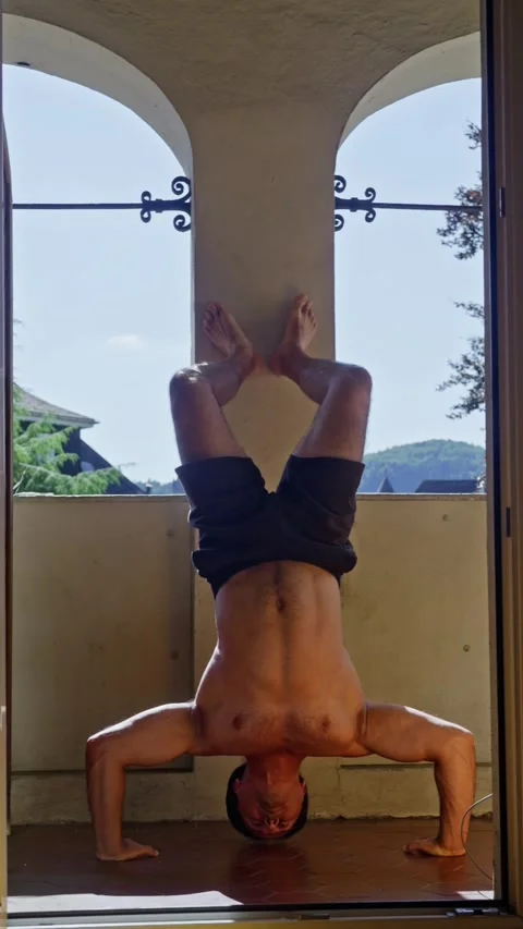 Experience the Upside Down Workout, a unique strength and balance training Video stock 312475964