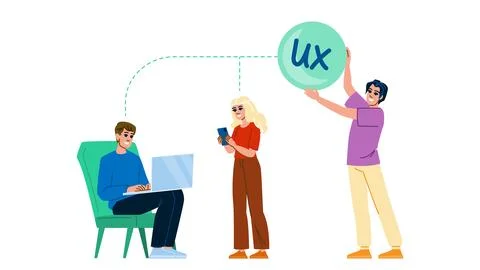 Experience user research website vector Stock Illustration