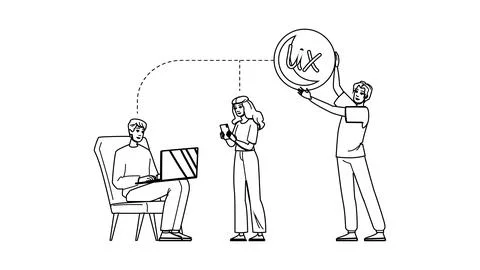 Experience user research website vector Stock Illustration
