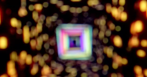 Experience a vibrant abstract background with geometric shapes and light effects Stock Footage 295934574