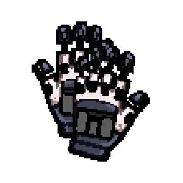 Experience vr gloves pixel art vector illustration Stock Illustration
