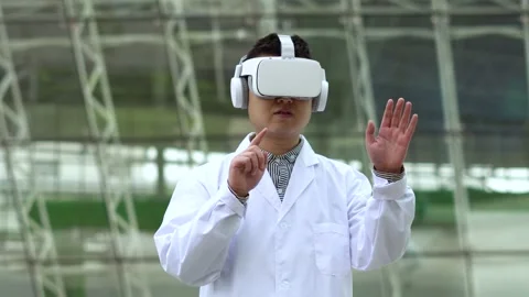 Experience vr virtual reality with smart glasses Stock Footage 154444645