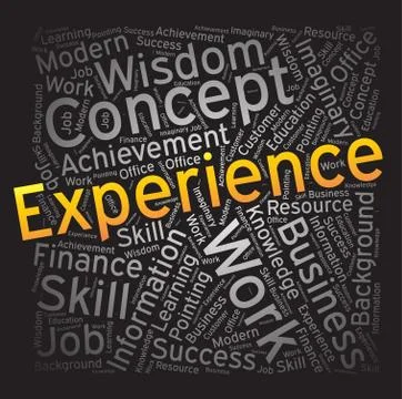 Experience ,Word cloud art on blackboard Stock Illustration