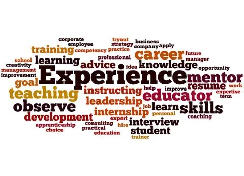 Experience, word cloud concept Stock Illustration