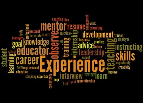 Experience, word cloud concept Stock Illustration