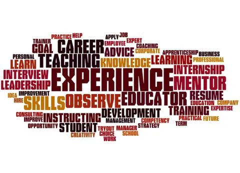 Experience, word cloud concept Stock Illustration