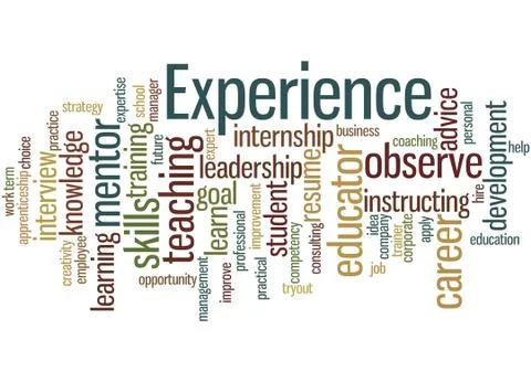 Experience, word cloud concept Stock Illustration