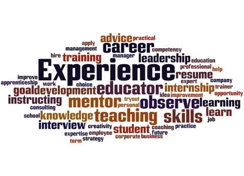 Experience, word cloud concept Stock Illustration