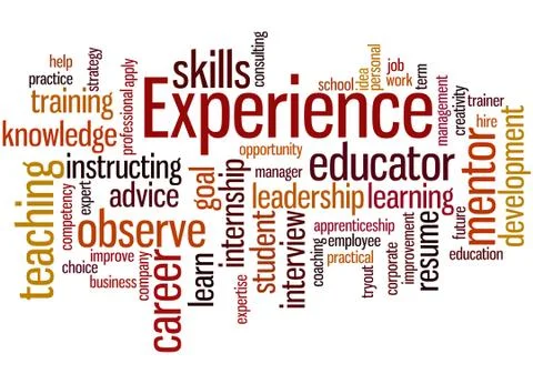 Experience, word cloud concept Stock Illustration