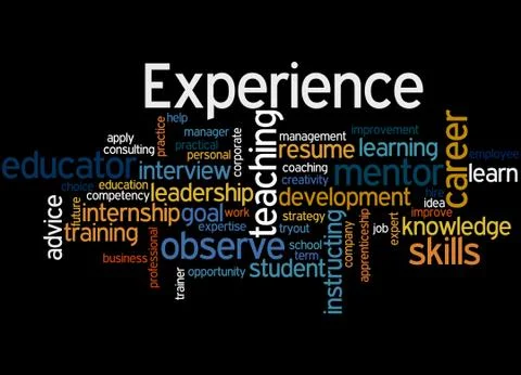 Experience, word cloud concept Stock Illustration