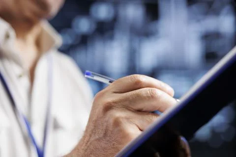 Experienced admin in crypto farm Fotos Stock