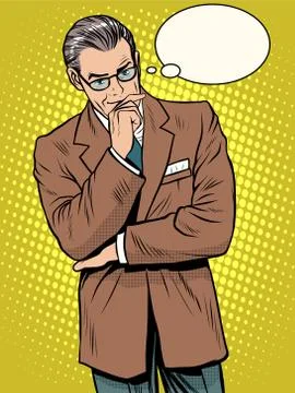 Experienced businessman thinks Stock Illustration