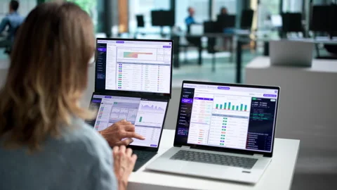 Experienced Female Software Developer Manages API Gateway Stock Footage 346325567
