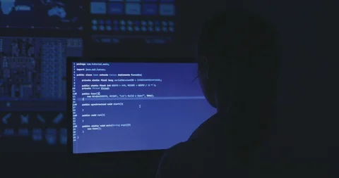 Experienced IT woman programmer works on a new program. Young woman hacker Stock Footage 95920130