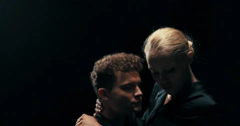 Experienced trainer with many years of experience spends time in dark studio 스톡 동영상 161722434