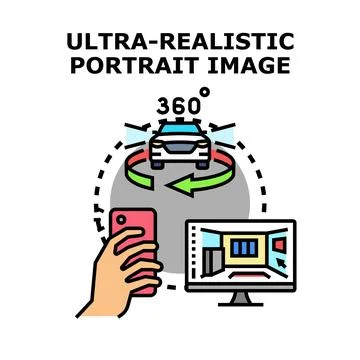 Experiencing 360 degree virtual car viewing technology Ilustración de archivo