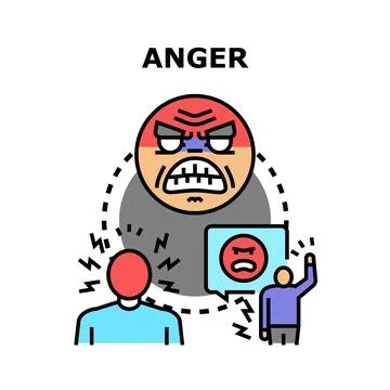 Experiencing anger and conflict in relationships concept Stock Illustration