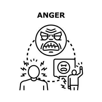 Experiencing anger and conflict in relationships concept Stock Illustration