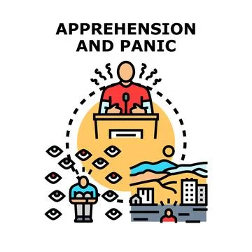 Experiencing apprehension and panic with social anxiety Stock Illustration