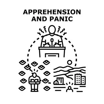 Experiencing apprehension and panic with social anxiety Stock Illustration
