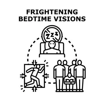 Experiencing distressing sleep visions and emotional problems Ilustración de archivo