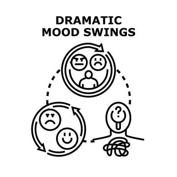 Experiencing dramatic mood swings and unstable emotional state Illustrazione stock