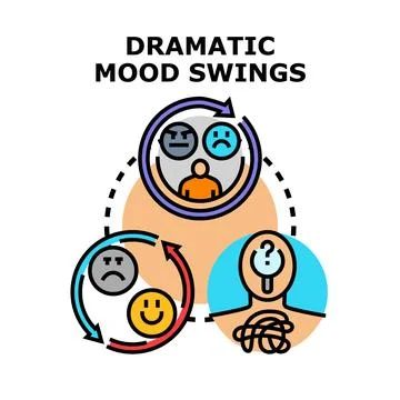 Experiencing dramatic mood swings and unstable emotional state Illustrazione stock