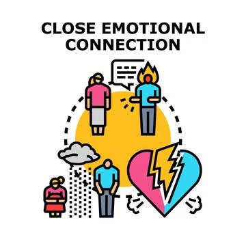 Experiencing emotional connection, relationship struggle, and heartbreak co.. Stock Illustration