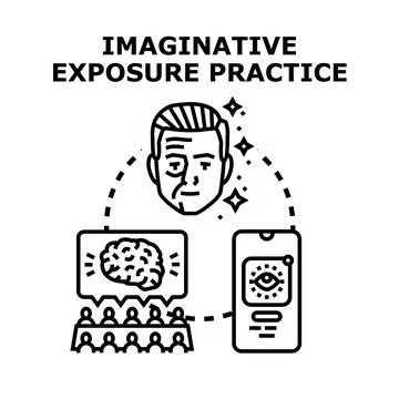 Experiencing imaginative exposure practice through conceptual visualization 스톡 일러스트